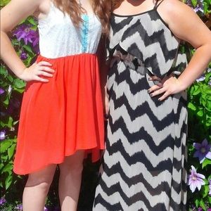 Chevron cream/black gown